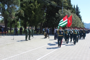 Генеральная репетиция военного парада, посвящённого 76-летию Победы в Великой Отечественной войне 1941 – 1945 гг. прошла в г. Сухум.
